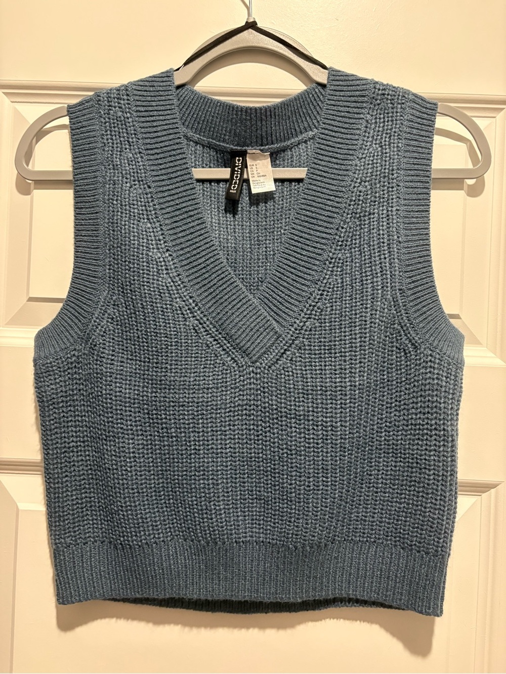 H&M Blue Knit V-Neck Sweater Vest